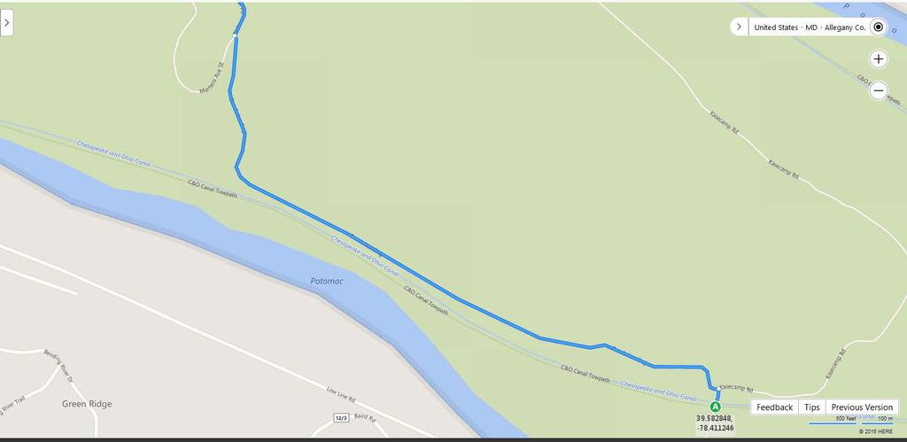 Bond s Landing to 15 Mile Creek (39.625648, -78.385868) Run Distance: 9.0 miles From Bond s Landing, follow Bond s.1 miles Landing Road back towards Kasekamp Road Turn Right onto Kasekamp Road 2.