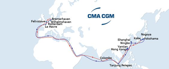 New 2014 CMA CGM ASIA - NORTH EUROPE Services FAL1 FAL2 FAL3 FAL5 FAL6 FAL7 FAL8 FAL9 FAL3 Westbound Optimum coverage of Japan with 3 direct calls in Kobe, Nagoya and Yokohama Short transit time from