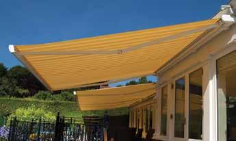 fabric colours and designs to choose from Optional straight or scalloped valance Sun and heat protection Strong and high quality materials Wind sensor supplied as