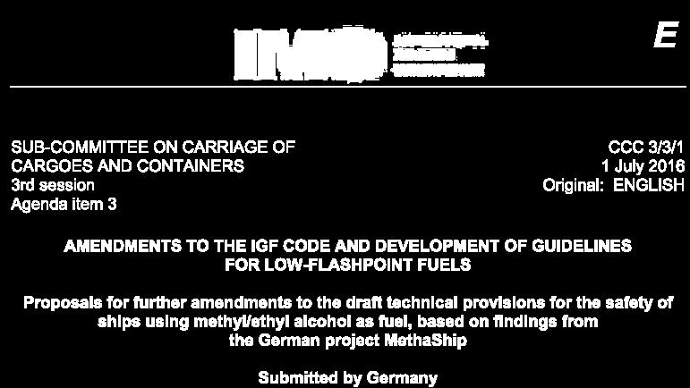 IMO Rule Recommendations Documents to IMO CCC Sub-Committee CCC 3/INF.