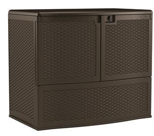 BACKYARD OASIS STORAGE AND ENTERTAINING STATION (VDB19500J) 195 gallon capacity Durable, double-wall resin construction Generous capacity for storing large patio cushions, while taking up the same