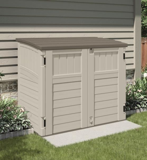 Latching front doors, and top lid opening with gas shocks for easy lifting Two shelf locations (shelf sold separately) Assembled Size: 48 in. W x 30.25 in.