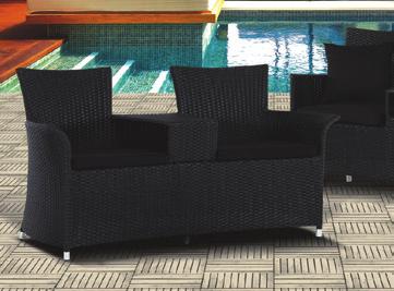 tempered glass top Sofas with 5cm thick cushions Rattan Colour: Dark Ash Dark Ash JACK N JILL SEAT HX-00502BLK ()