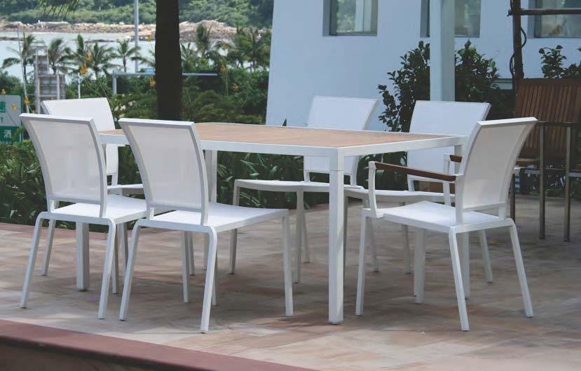 Aluminum w/textilene Outdoor Table with Chair
