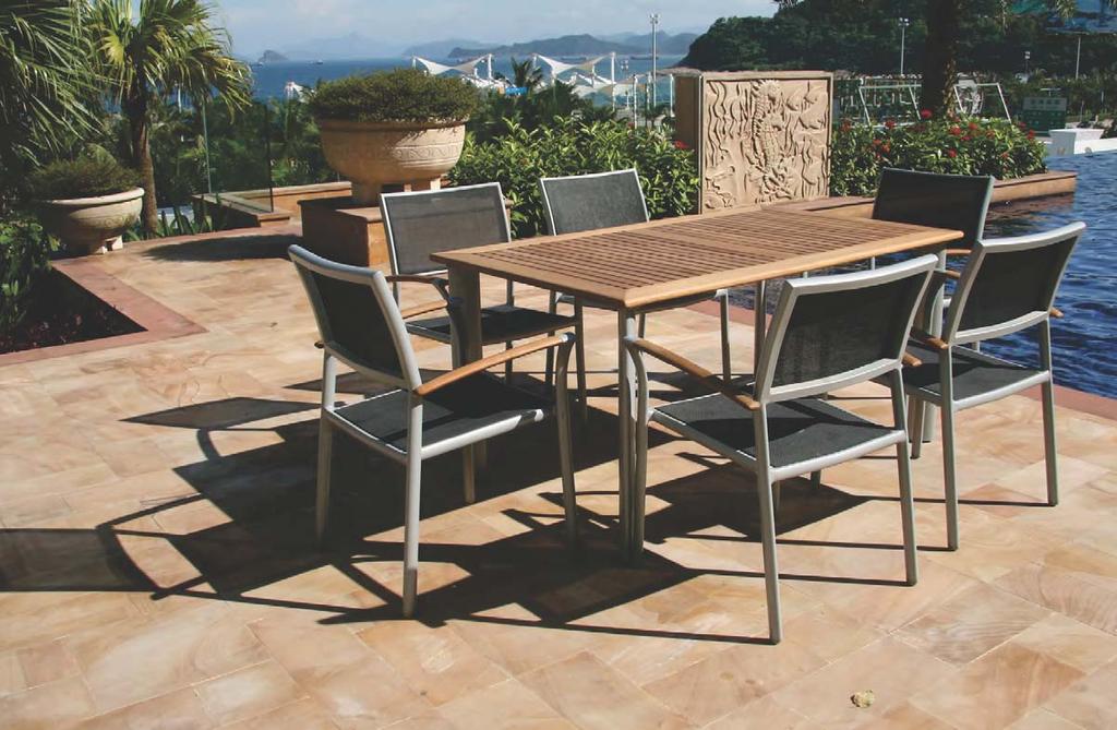 Aluminum/ wood Outdoor Table