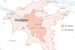 Within a 30 minute drive time from Glasgow, the comparison goods spend is 4.85 billion per annum whilst convenience expenditure is 5.23 billion per annum.