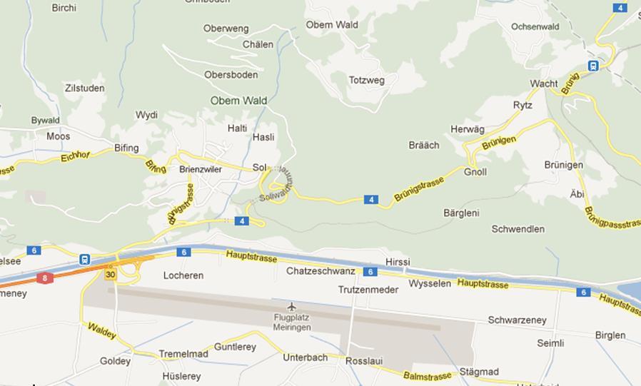 Geneva/Bern: HWY A6/A8 Geneva > Bern >Interlaken > Brünig to Exit 30 and roundabout from Luzern - Brünig