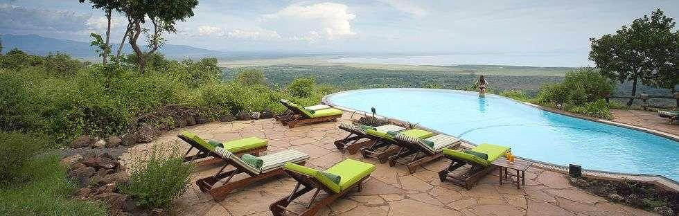 Lake Manyara Serena Lodge It would be difficult to find a more dramatic setting than the Lake Manyara Serena Lodge.