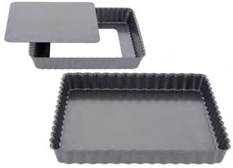PASTRY Nonstick steel pastry moulds Square fluted tart mould with loose base Code Designation L.