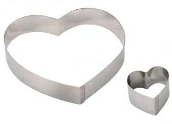PASTRY Rings and molds - Stainless steel Stainless steel heart-shaped ring Code Designation Ø H.cm Th.mm Kg 3077.