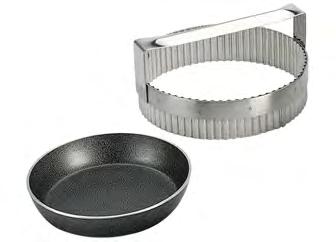 PASTRY Round mould for tartlet and its cutter Rings and molds - Stainless steel Code Designation Ø H.cm Th.mm Kg 85. Round aluminium non-stick mold [PU:0], 0, 333.