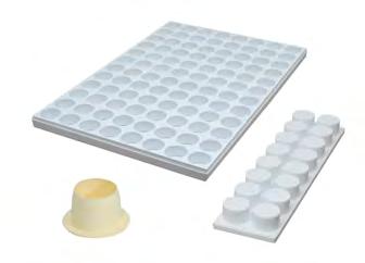 PASTRY Matinox technology - FAB'RAPID FAB'RAPID Moulds "Individual cakes" - Polyethylene tray of 35 units Code Designation Ø L.cm W.cm H.