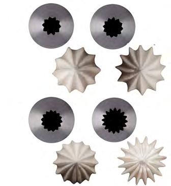 PASTRY Pastry nozzles and bags Stainless steel 'Petit Four' star nozzles Code Designation H.cm Kg 6.