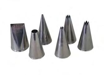 PASTRY Set of 6 stainless steel nozzles Pastry nozzles and bags Code Designation Kg.00N Set of 6 st.