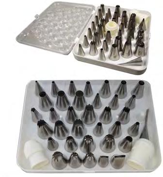 PASTRY Pastry nozzles and bags Set of 35 stainless steel pastry nozzles + adaptators.