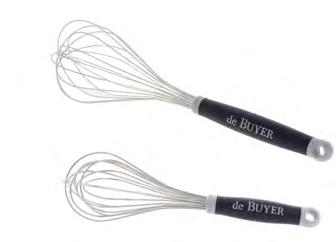 PASTRY Egg-whites whisk GÖMA Various pastry accessories Code Designation L.cm Kg 6.35 St/steel wire ø mm 35 6.5 St/steel wire ø mm 5 0,3 This whisk has a large head and hard springy wires.
