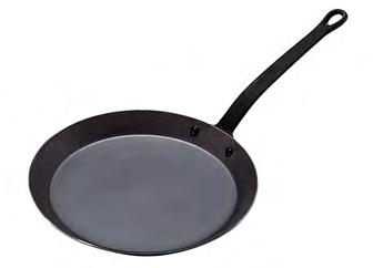 Pancake pan mm thick, cast-iron handle Code Designation Ø L.cm H.cm Th.mm Kg 5390. [PU:5],7 Blue steel plate is ideal for crispy, tasty crepes.