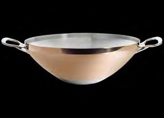 COPPER WOK with cast st/steel handles con fondo magnético INDUCCION INOCUIVRE INDUCTION "PRIMA MATERA" Copper-Stainless steel Code