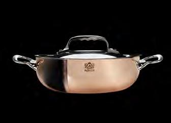 COPPER INOCUIVRE INDUCTION "PRIMA MATERA" Copper-Stainless steel Sauté pan with magnetic bottom INDUCTION and st/steel lid Code Designation Ø H.cm Liters Th.mm Kg 6.