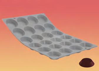 SILICONE MOULDS ELASTOMOULE Silicone molds ELASTOMOULE - Mini-tartlet ø 5 mm- 0,95 cl Code Designation Ø H.cm Kg 853.0D 30x0 cm - cakes,5, 0,5 Silicone foam mold. Non-stick.