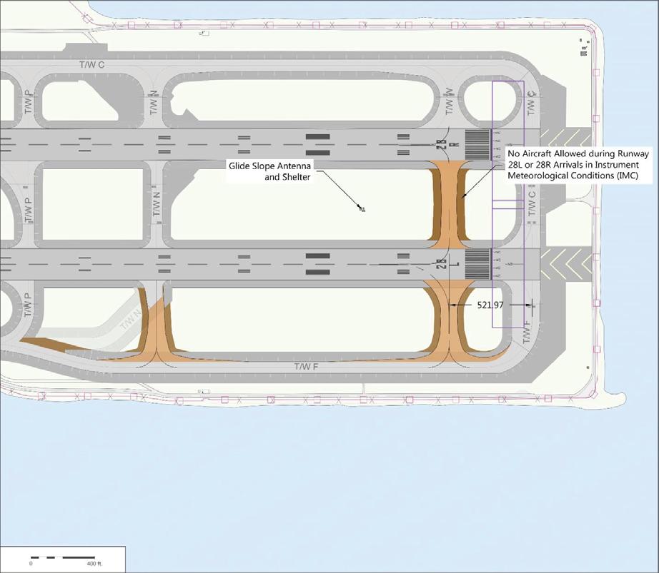 Exhibit D.3-3 Taxiways N and F2 Improvements on Airport Layout Plan with Taxiway W Connector Table D.