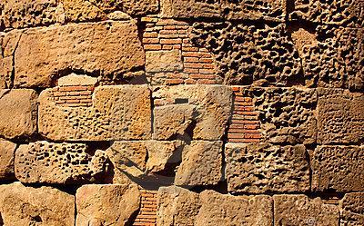 Some of the original Roman walls are in Barcelona's Old Town (the Barri Gótic); here they are incorporated into the walls of the chapel of Santa Àgata, part of the former royal palace complex.