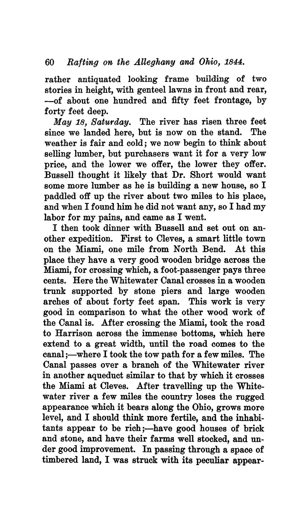 60 Rafting on the Alleghany and Ohio, 1844.