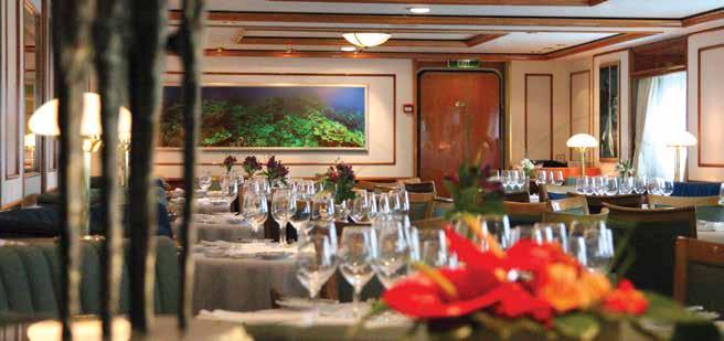 Dining rooms on both ships, like Orion s shown here, are inviting and informal.
