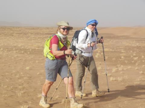 You will spend two full days and two half days trekking across ancient dried up river beds, sand dunes and vast sun-baked plains.