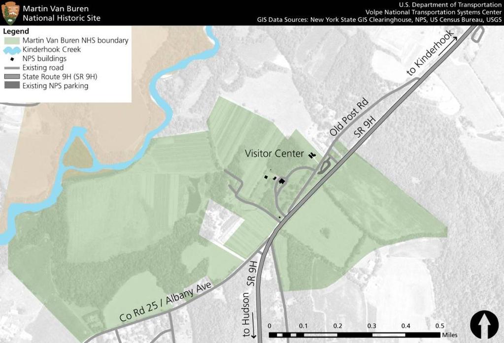 Section 4: Roadway Considerations Purpose This section analyzes the adequacy of and planning for the roadway network in the immediate vicinity of the Martin Van Buren National Historic Site (NHS).