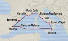 ICONIC MEDITERRANEAN BARCELONA to BARCELONA 10 DAYS 11 APR 2018 RIVIERA Icludes: Ulimited Iteret plus choose oe: FREE 6 Shore Excursios FREE US$600 Shipboard Credit Ameities are per stateroom CANARY