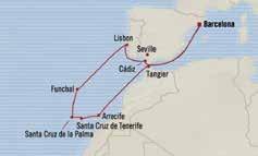 MEDITERRANEAN & ATLANTIC ISLES 11 Apr Barceloa, Spai Embark 1 pm 6 pm 12 Apr Valecia, Spai 8 am 8 pm 13 Apr Palma de Mallorca, Spai 8 am 7 pm 14 Apr Cruisig the Mediterraea Sea 15 Apr Messia