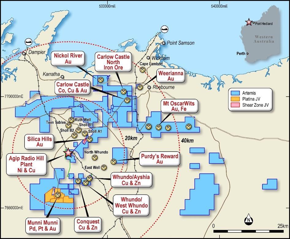 au BACKGROUND INFORMATION ON ARTEMIS RESOURCES: Artemis Resources Limited is a resources exploration and development company with a focus on its prospective Karratha (gold, cobalt, base metals,