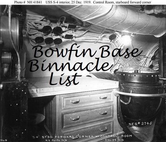 USSVI Bowfin Base Binnacle list March,2018 Please keep all our Ohana in your good thoughts and prayers. I hope all who have the flu or worse have a speedy and complete recovery.