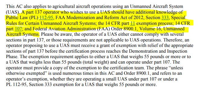Part 137 Agricultural Aircraft Operators To be