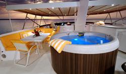 under the stars at night Sauna in master bath Heed the call of adventure during a luxury yacht charter