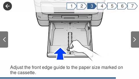 Основни информации за печатачот Допрете на Како да на дното на работниот екран: Се прикажува анимација осетлива на контекст. A B C D Го означува вкупниот број на чекори и тековниот број на чекор.