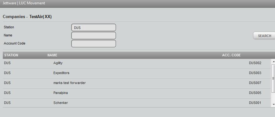 Please make use of the Action drop-down field in order to select the correct direction. If you want to transfer an ULD to a forwarder, please select LUC-Out to Forwarder.