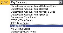 datatype, Static or Time Series. the search criteria. 7 Click the Search button.