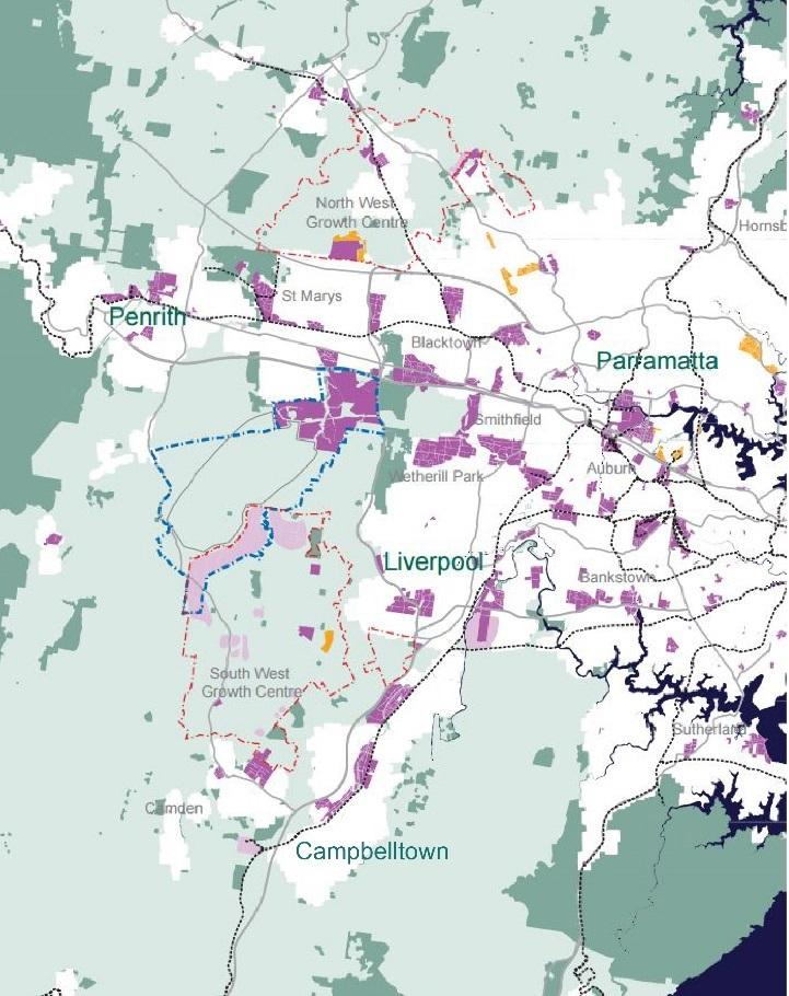 There will then be four corridors linking the Regional City Centres, Penrith, Campbelltown-Macarthur and Liverpool together with the Sydney CBD, with Parramatta being the fulcrum of the two east-west