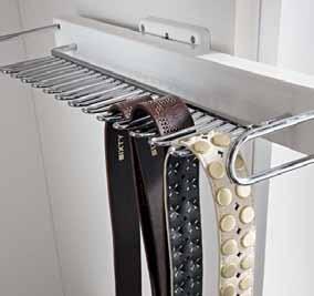 45.030 PULL-OUT BELT RACK / TIE RACK With single extension ball bearing slide.