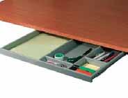 desk organisation EXTENDING PENCIL TRAY For screw mounting beneath the desk top, compartments allowed for pens, pencils and documents up to A4 Includes mounting template and fixing material Runner