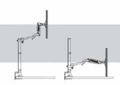 The ellipta flat screen monitor arm creates more desk space and allows you to make more efficient use of