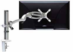 14.642 Silver Thru desk 818.14.846 White Thru desk 818.14.646 MULTI-FUNCTION ARM WITH ECONOPOST FOR EDGE CLAMP AND THRU DESK FIXING With econopost Screen post height: 265 mm Weight: 3-5 kg Colour Fixing method Silver Edge clamp 818.