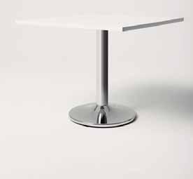 table and furniture base fittings 500 MM TRUMPET SINGLE COLUMN TABLE BASE 280 x 280 mm top plate. Supplied unassembled. Material: Steel, chrome polished. Top plate: Cast, painted black.