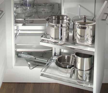magic corner pull-out & rotating cabinets MAGIC CORNER COMPLETE SETS The corner cabinet door slides out and swivels to