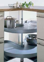 COMPLETE SETS MONDO 2K Please note trays same style as Mondo 3/4 REVOLVING CORNER UNIT Complete with cabinet, without doors Grey Anti Slip shelves for 90º
