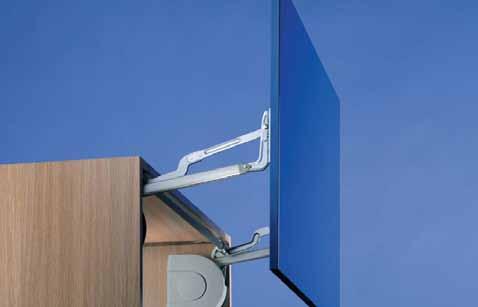 flap fittings & hinges E-STRATO 3688 E-Strato is the electronic version of the Strato Parallel Lift-Up fitting. The door can be moved with the touch of a button, without compromising its stability.
