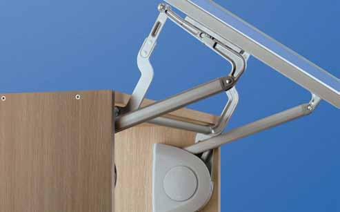 flap fittings VERSO 3684 Verso Swing Up flap fitting is great for overhead cabinets with larger fronts, as the door swings up and over the cabinet.