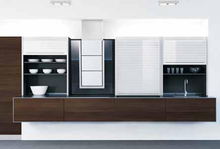 worktop storage cabinet Roller Shutter Doors - Ready to use smart case, with guide rails and counter-balancing mechanism, aluminium or glass roller door guide elements and grip handle.